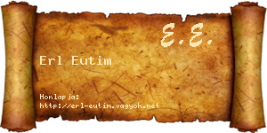 Erl Eutim névjegykártya
